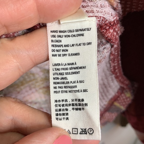 Free People Flower Patch Boho Thermal Top Oversize Blouse Size XS - Picture 6 of 9